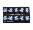 NRG Fender Washer Kit, Set of 10, Thin washers Titanium Burn with stainless bolt, Rivets for plastic - FW-200TS