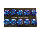 NRG Fender Washer Kit, Set of 10, Thin washers Titanium Burn with Real Titanium bolts, Rivets for plastic - FW-200TT