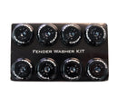 NRG Fender Washer Kit, Set of 8, Black with Color Matched Bolts, Rivets for Plastic - FW-800BK