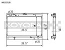 Koyo Radiator - 89-94 Nissan 180SX/Silvia S13 SR20DET (MT) N-FLO (Dual Pass) - HH020252N