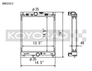 Koyo Radiator - 03-07 Mitsubishi Evolution 7/8/9 Turbo (MT) Half-Size RACE  - HH032412