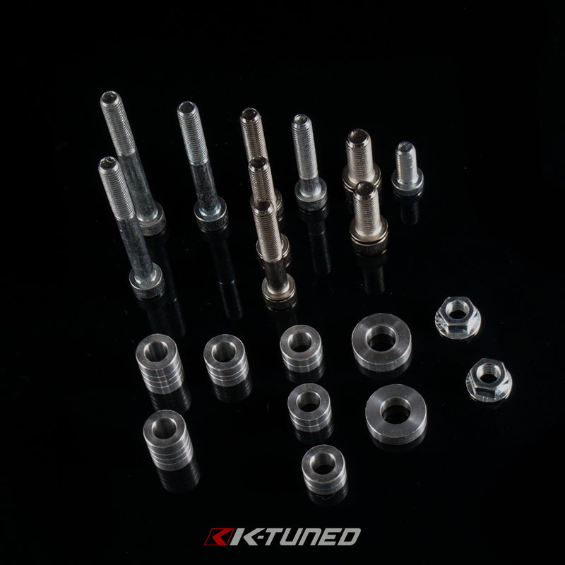 K-Tuned AC & PS Eliminator Pulley Kit - Universal (K20, K24, EP3) - Black - KP-UNV-40B