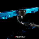 K-Tuned Center Mount Fuel Rail Fitting - Gauge and 6AN Ports (Fitting ONLY) - KR-FIT-186
