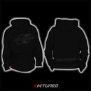 K-Tuned Hoodie/Pullover - Small (Grey on Black) - KTD-HD3-S