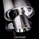 K-Tuned Universal Muffler - Oval - Short / Offset (19") - 3" Inlet - KTD-MFS-30S