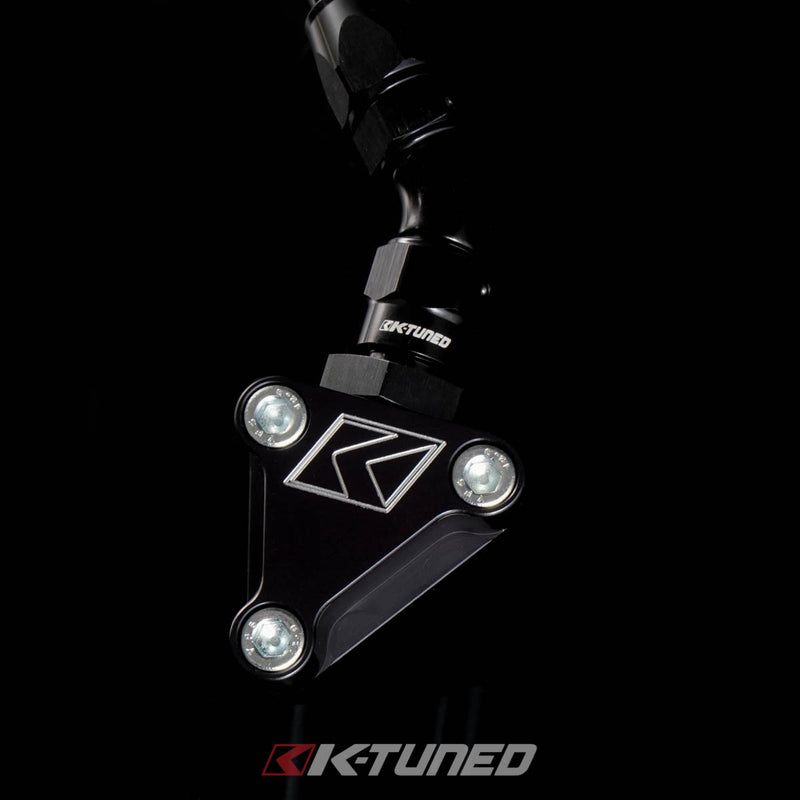 K-Tuned Power Steering Fitting (Pump Fitting w/6AN adapter) - Black Fitting - 6AN - 02-06 RSX (exc 05-06 Type-S) - KTD-PSF-204