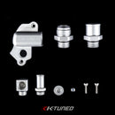 K-Tuned K20 Upper Coolant Housing Redesigned 2021 (Hose End and 16AN Fitting - KUW-20D-N02