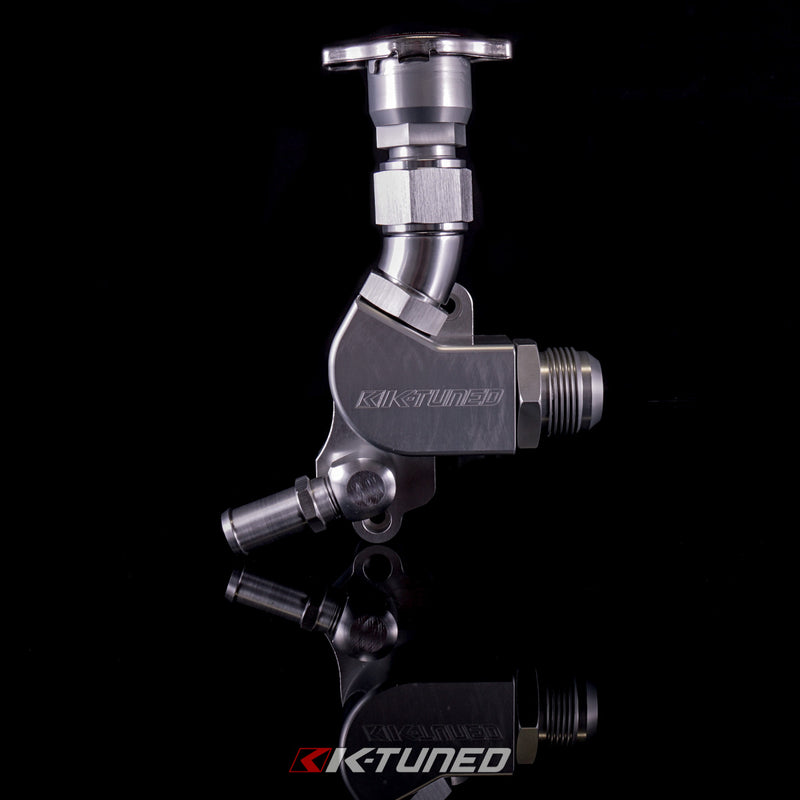K-Tuned K20 Upper Coolant Housing w/ Filler Neck - Includes Hose End and 16AN - KUW-20T-F02