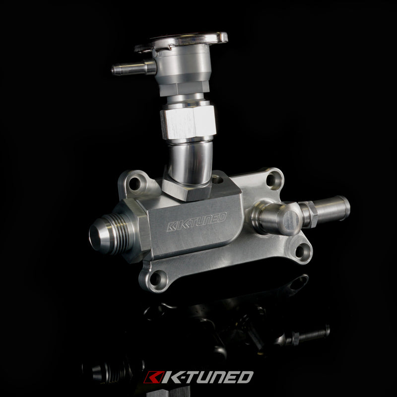 K-Tuned NEW - K24 Upper Coolant Housing w/ Filler Neck - Includes Hose End and 16AN - KUW-24S-F02