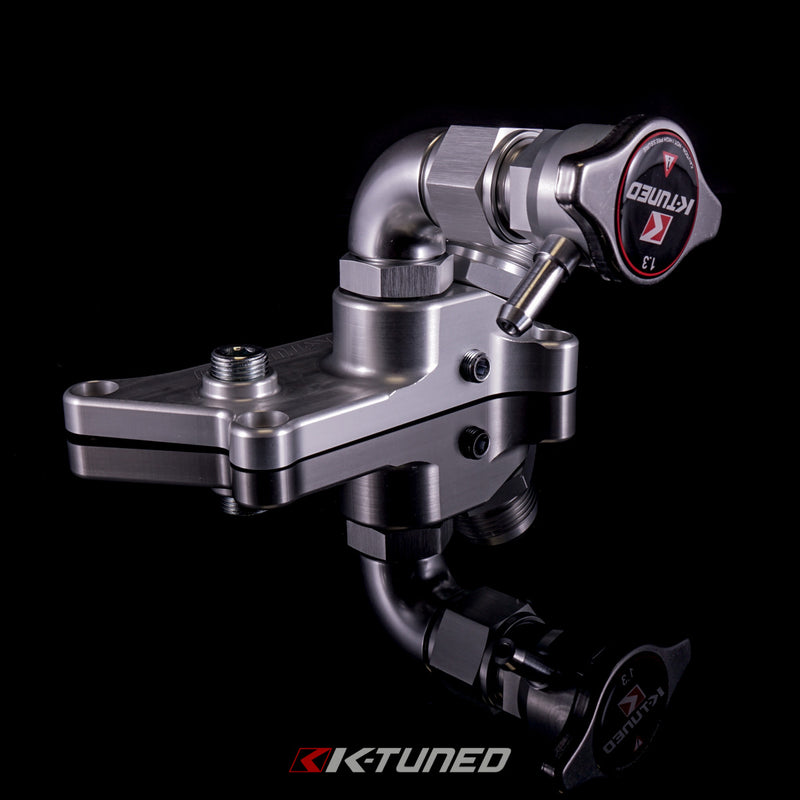 K-Tuned K24 Upper Coolant Housing w/ Filler Neck - Includes Hose End and 16AN - KUW-24T-F02