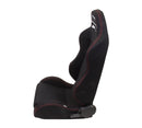 NRG Type-R Cloth Sport Seat Black w/ Red Stitch w/ logo - RSC-200L/R