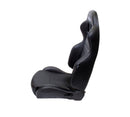 NRG Reclinable Racing Seat, Black Leather, White Stitching w/ Logo - RSC-208L/R