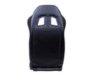 NRG Reclinable Racing Seat, Black Leather, White Stitching w/ Logo - RSC-208L/R