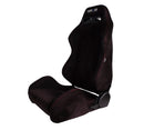 NRG Type-R Suede Sport Seat Black W/ Red Stitching w/ logo - RSC-220L/R