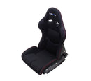 NRG Reclinable FRP Fiberglass Bucket Seat, black cloth, red stitching with Black backing ( one piece) - RSC-400BK
