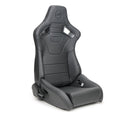 NRG Omega Reclined Seat with large side support Black Vegan Leather with Black Carbon Vinyl Back with Embossed NRG logo ( Price Showned in Pairs) - RSC-750BK/BK L/R