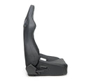 NRG Omega Reclined Seat with large side support Black Vegan Leather with Black Carbon Vinyl Back with Embossed NRG logo ( Price Showned in Pairs) - RSC-750BK/BK L/R