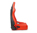 NRG Omega Reclined Seat with large side support Red Vegan Leather with Black Carbon Vinyl Back with Embossed NRG logo( Price Showned in Pairs) - RSC-750RD/BK L/R