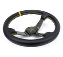 NRG CARBON FIBER STEERING WHEEL 350mm SILVER Carbon Fiber, SILVER stiching, SILVER center mark, Leather - RST-036CF-GD