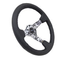 NRG Reinforced Steering Wheel - Hydro Dipped Digital Camo 3" Deep, 5mm spoke, 350mm Sport Steering Wheel Black Leather w/ Black baseball stitching - RST-036DC-R