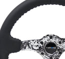 NRG Reinforced Steering Wheel - Hydro Dipped Digital Camo 3" Deep, 5mm spoke, 350mm Sport Steering Wheel Black Leather w/ Black baseball stitching - RST-036DC-R