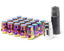 Muteki SR35 Lug Nuts Closed End w/ Locks 16+4 - Chrome Neon