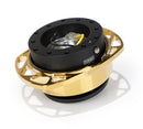 NRG Quick Release Race Handle - Black Body / Chrome Gold Cutout  Ring - SRK-257BK-CG