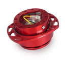 NRG Quick Release Race Handle - Red Body / Red Cutout  Ring - SRK-257RD-RD