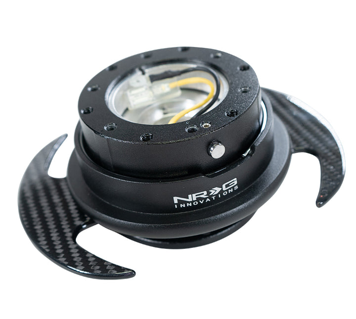 NRG Quick Release 3.0 - Black Body/Black Ring w/ Carbon Fiber Handles - SRK-650CF