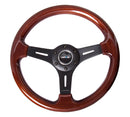 NRG Classic Wood Grain Wheel, 330mm, 3 spoke center in matte black - ST-015-1BK
