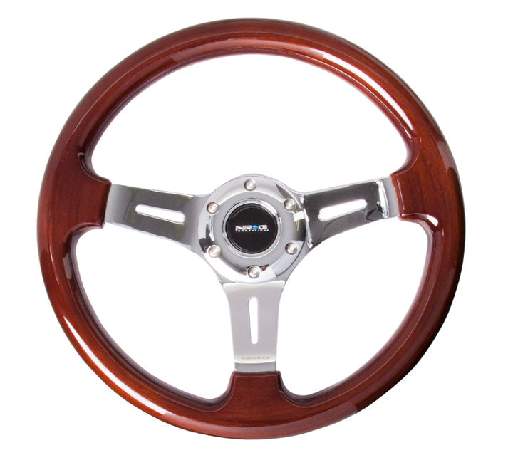 NRG Classic Wood Grain Wheel, 330mm, 3 spoke center in chrome - ST-015-1CH