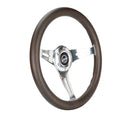 NRG Classic Wood Grain Wheel - 350mm 3 Chrome Silver spokes, Oak color wood - ST-015SL-OAK