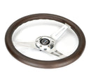 NRG Classic Wood Grain Wheel - 350mm 3 Chrome Silver spokes, Oak color wood - ST-015SL-OAK