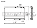 Koyo Radiator - 92-00 Honda Civic 1.6 DOHC (Will Not Fit Vehicles w/AC) Full Size - VH0812N1