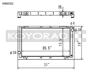 Koyo Radiator - 91-94 Subaru Legacy 2.2L Turbo (MT) - VH090302