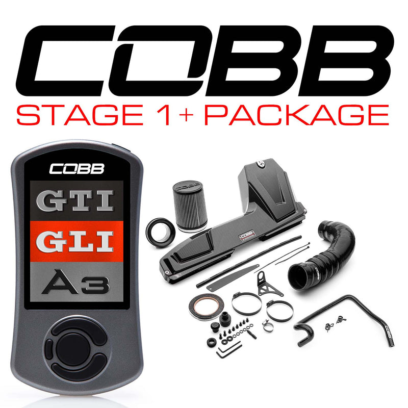 Cobb Tuning  Stage 1 + Redline Carbon Fiber Power Package with DSG / S Tronic Flashing for Volkswagen (Mk7/Mk7.5) GTI, Jetta (A7) GLI, Audi A3 (8V) - VLK002011P-DSG-RED