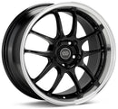 Enkei PF01SS 17x8 5x114.3 50mm Offset 75mm Bore Diameter Gloss Black w/ Machined Lip - 460-780-6550BKM