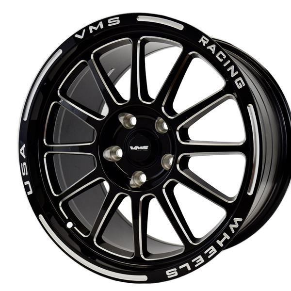 VMS Wheels Black Hawk 17x10 5x120 +44 Offset Black Milling Finish - VW