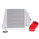 Mishimoto Subaru WRX 2008-2014 Top-Mount Intercooler Silver Cooler, Red Hoses - MMTMIC-WRX-08SLRD