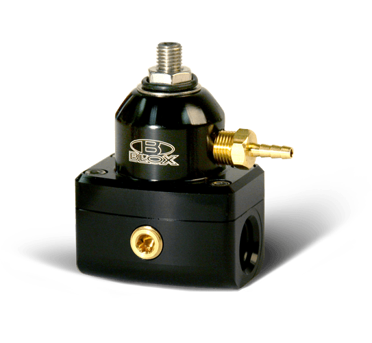 Blox Racing 3-Port Design Black/Black Adjustable Fuel Pressure Regulator - BXFU-00411-BKB