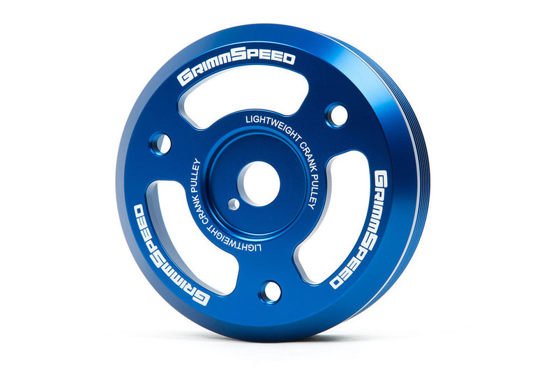 Grimmspeed Lightweight Crank Pulley BLUE - Subaru FA/FB Engines [Equipped w/1-Piece OEM Pulley] - 095022