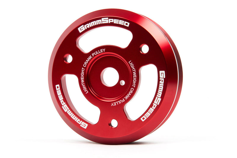 Grimmspeed Crank Pulley RED - Subaru FA/FB Engines [Equipped w/1-Piece OEM Pulley] - 095024
