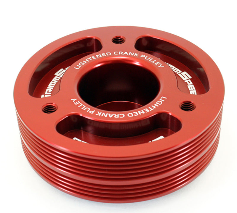 Grimmspeed Lightweight Crank Pulley RED - Subaru All EJ Engines - 095015R