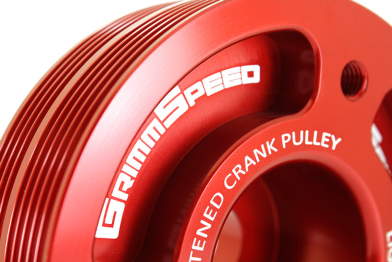 Grimmspeed Lightweight Crank Pulley RED - Subaru All EJ Engines - 095015R