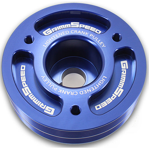 Grimmspeed Lightweight Crank Pulley BLUE - Subaru All EJ Engines - 095015B