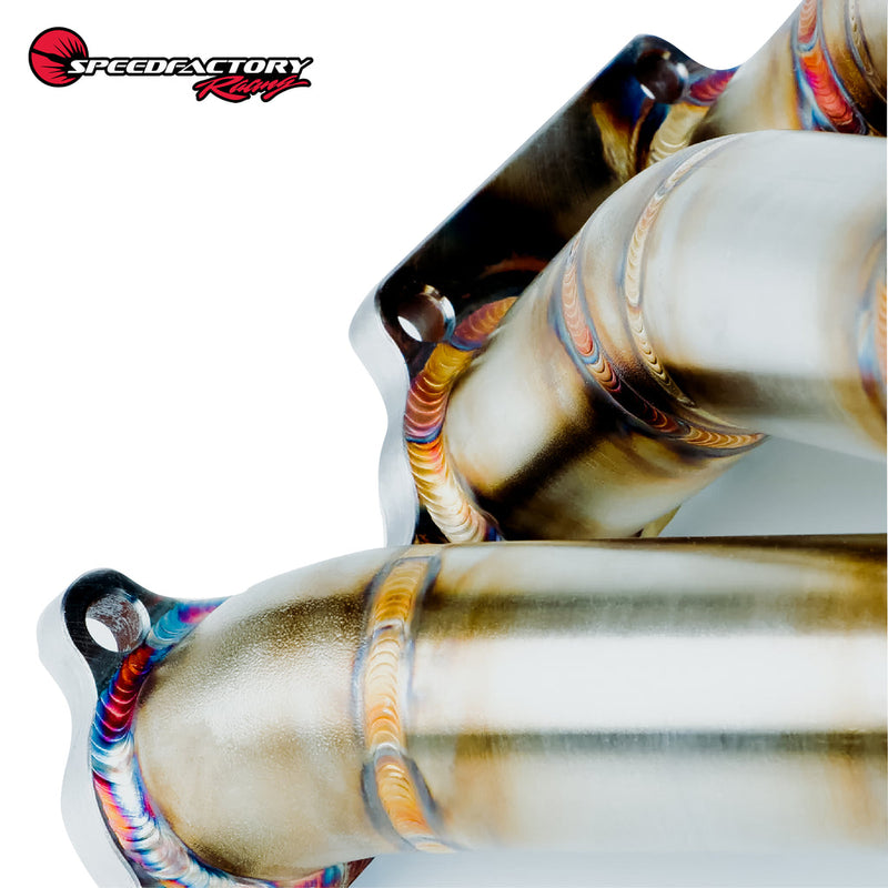 SpeedFactory Stainless Steel Turbo Manifold Forward Face Style B Series Open T4 Flange w/ Single 60mm Turbosmart WG - SF-04-052-O