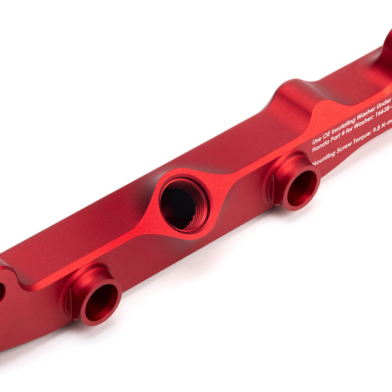 Acuity Instruments K-Series Fuel Rail - Satin Red Finish - Honda K20 K24 - 1913-RED