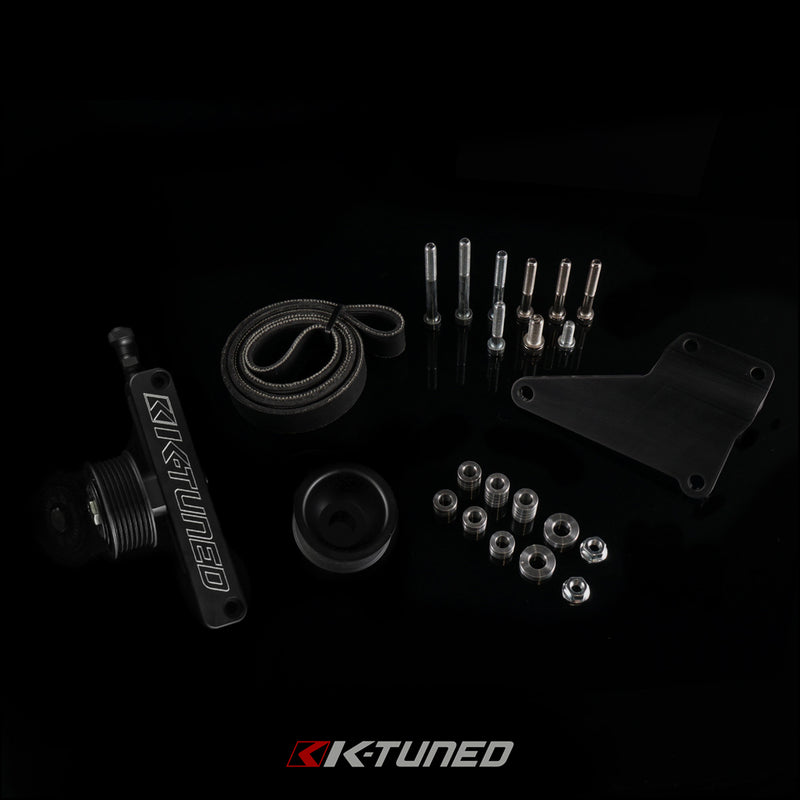 K-Tuned AC & PS Eliminator Pulley Kit - Universal (K20, K24, EP3) - Black - KP-UNV-40B