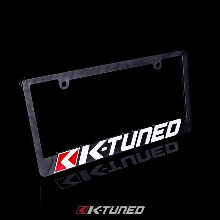 K-Tuned License Plate Frame - White and Red Logo - KTD-LPF-302