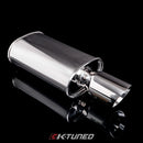K-Tuned Universal Muffler - Oval - Long (22") - 2.5" Inlet - KTD-MFL-25S